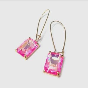 Elegant Pink and Gold Drop Earrings